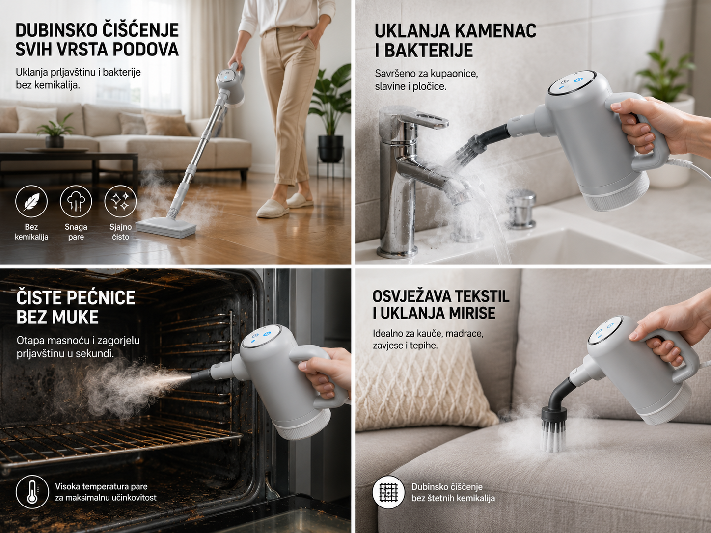 Vivus parni čistač — dubinsko čišćenje podova, kupaonice, pećnice i tekstila